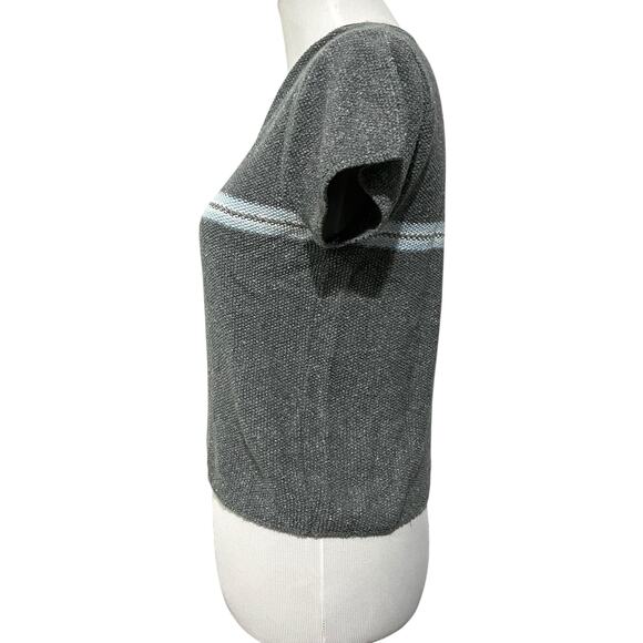 Vintage 90’s Y2K Women’s Sweater Short Sleeve Striped Carolina Colours Sz L - Picture 6 of 8